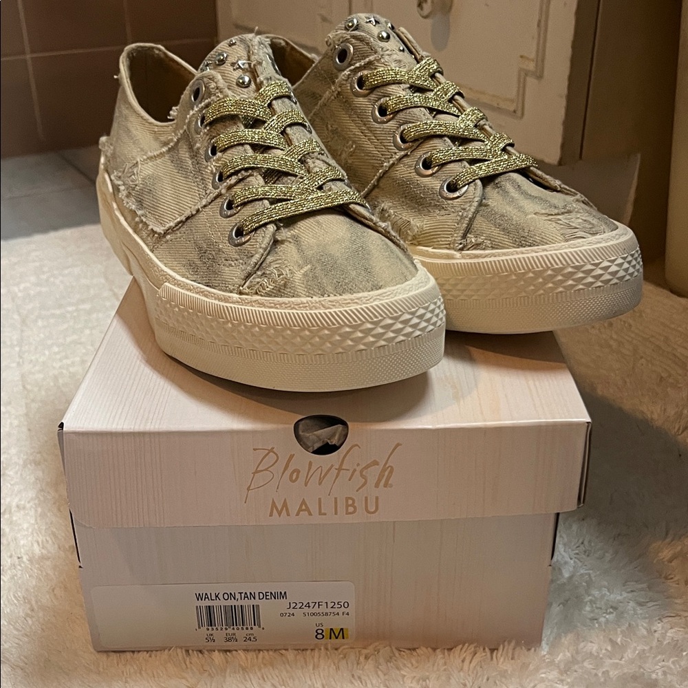 Blowfish Platform Canvas Sneakers with Gold Accents